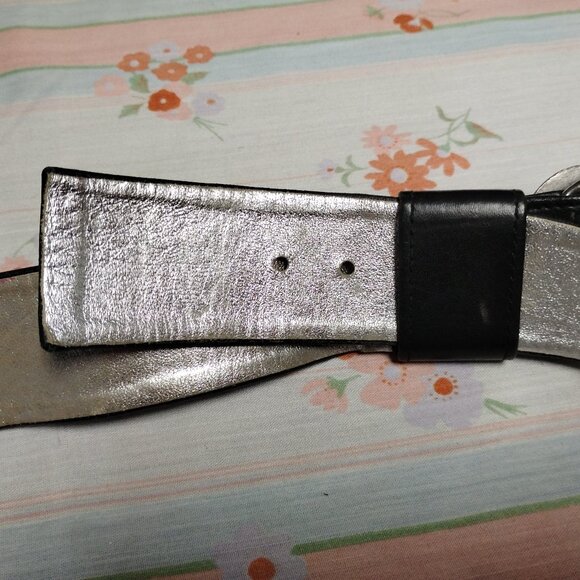 ❤️ELIZABETH KROIS HAUTE COUTURE Black Belt & Baron Rams Head Buckle Sz 32 main image 7
